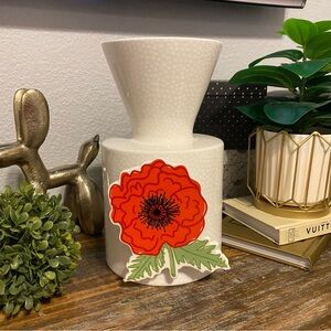 Coton Colors Retired White Vase with White dots